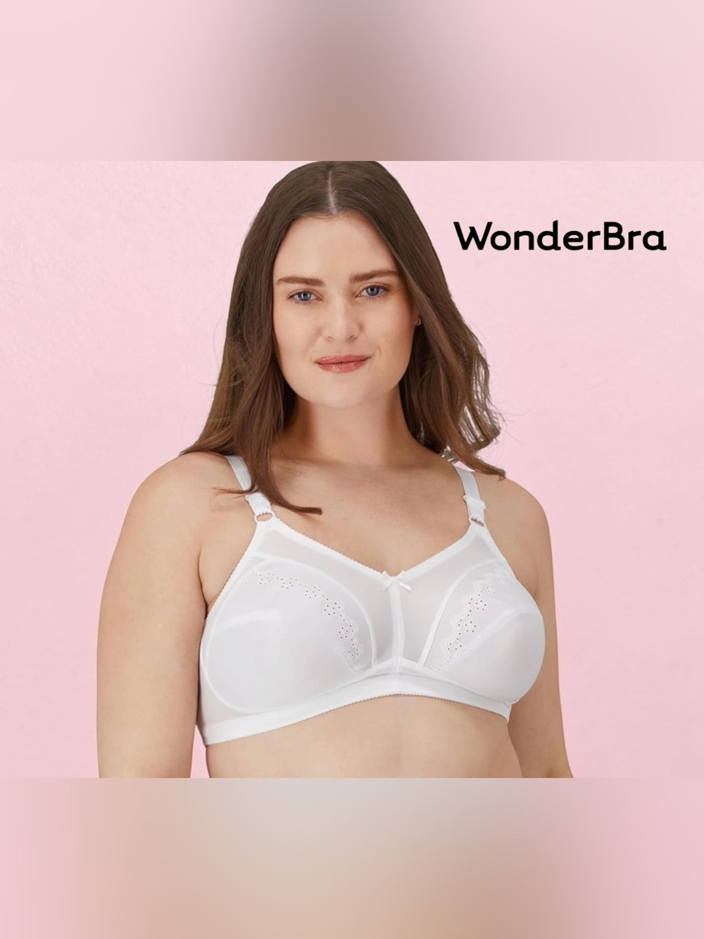WonderBra, Classic Support Wireless Bra, White, 38D Wirefree Full Coverage